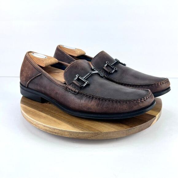 SEGAGO SUSSEX LINK DARK BROWN Leather Hand Sewn Horsebit Slip On Loafers 9.5 M - Picture 3 of 9
